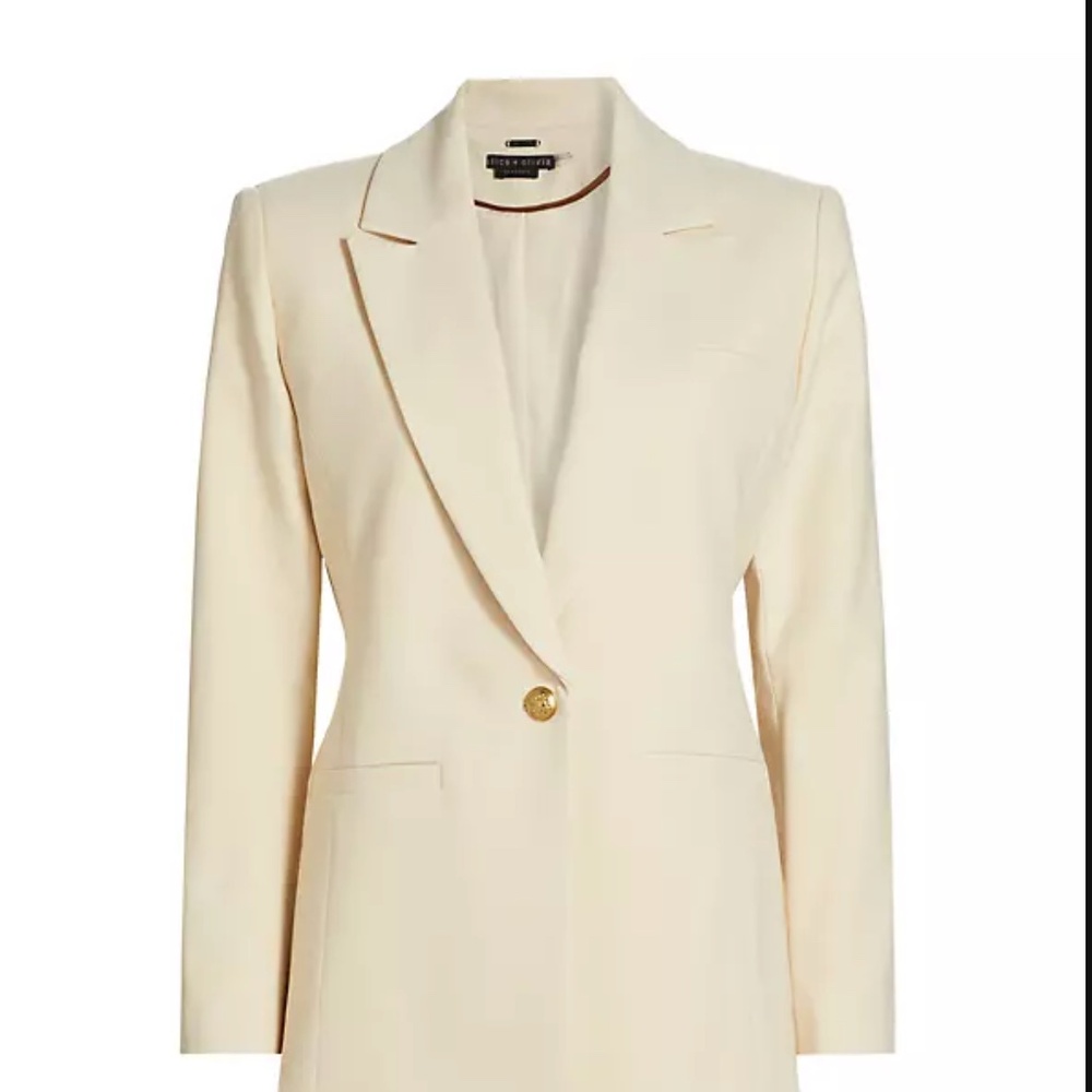 Alice and Olivia Gold button Cream/Ivory  Blazer SZ S